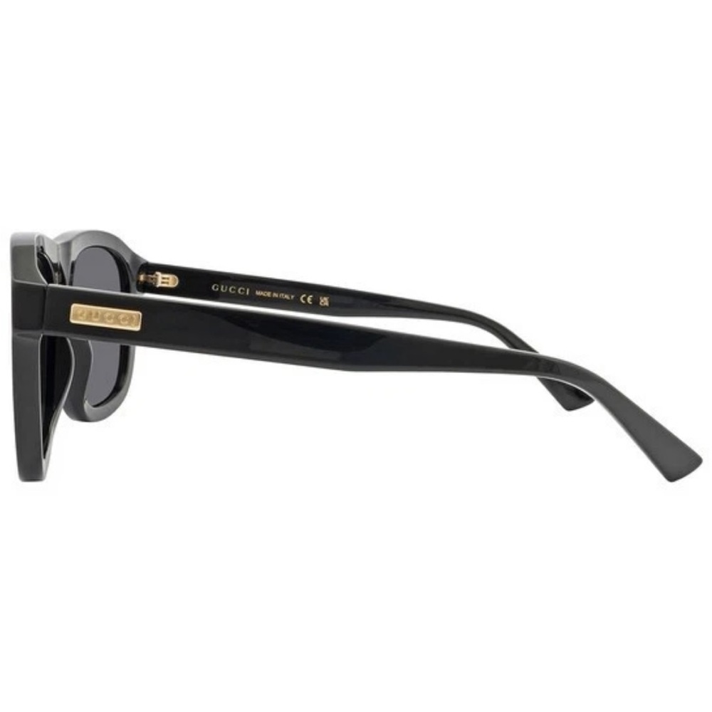 Gucci GG1316S 001 Black/Grey Soft Square Men's Sunglasses - Picture 5 of 6